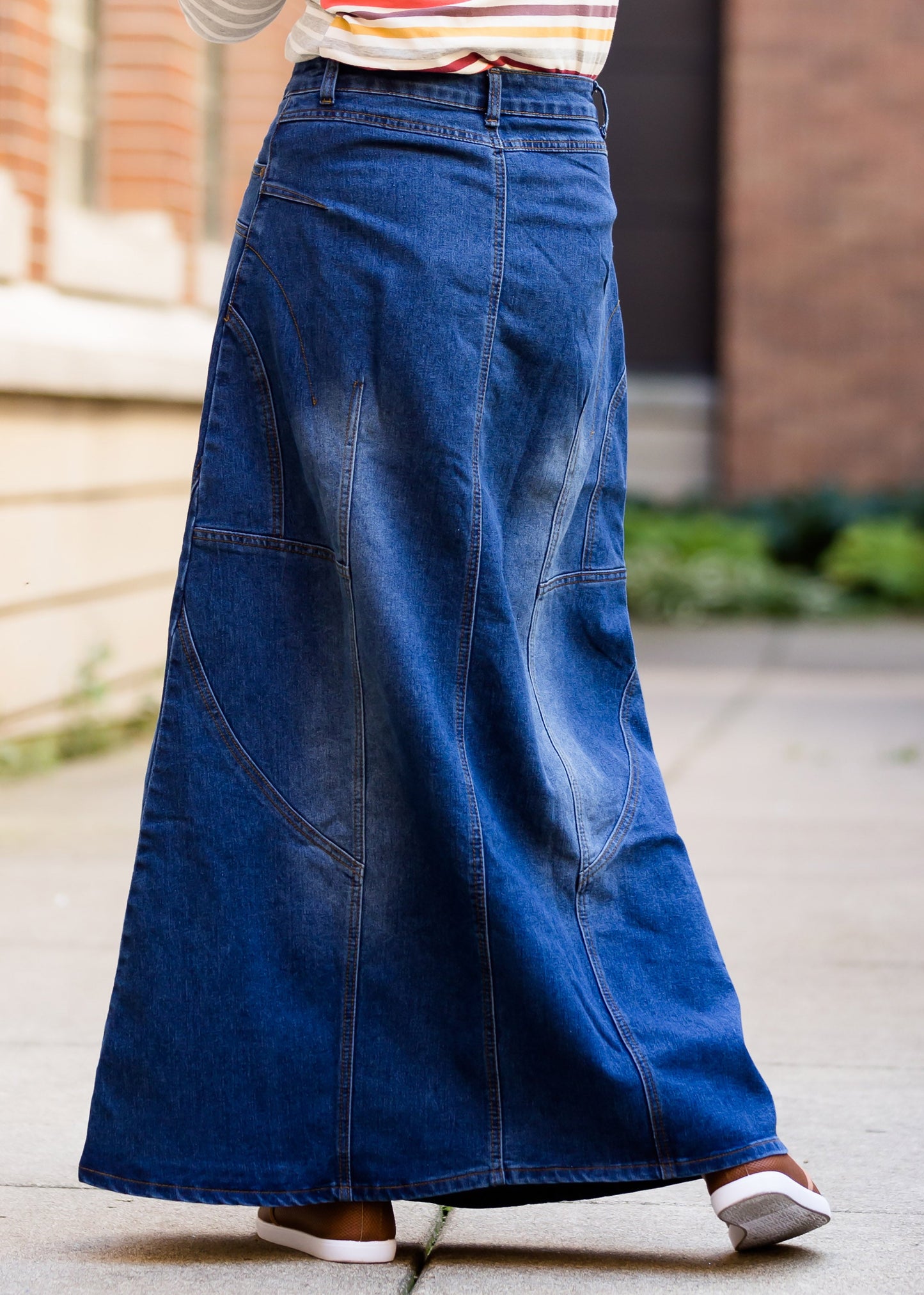 Long A-Line Denim Jean Skirt - FINAL SALE