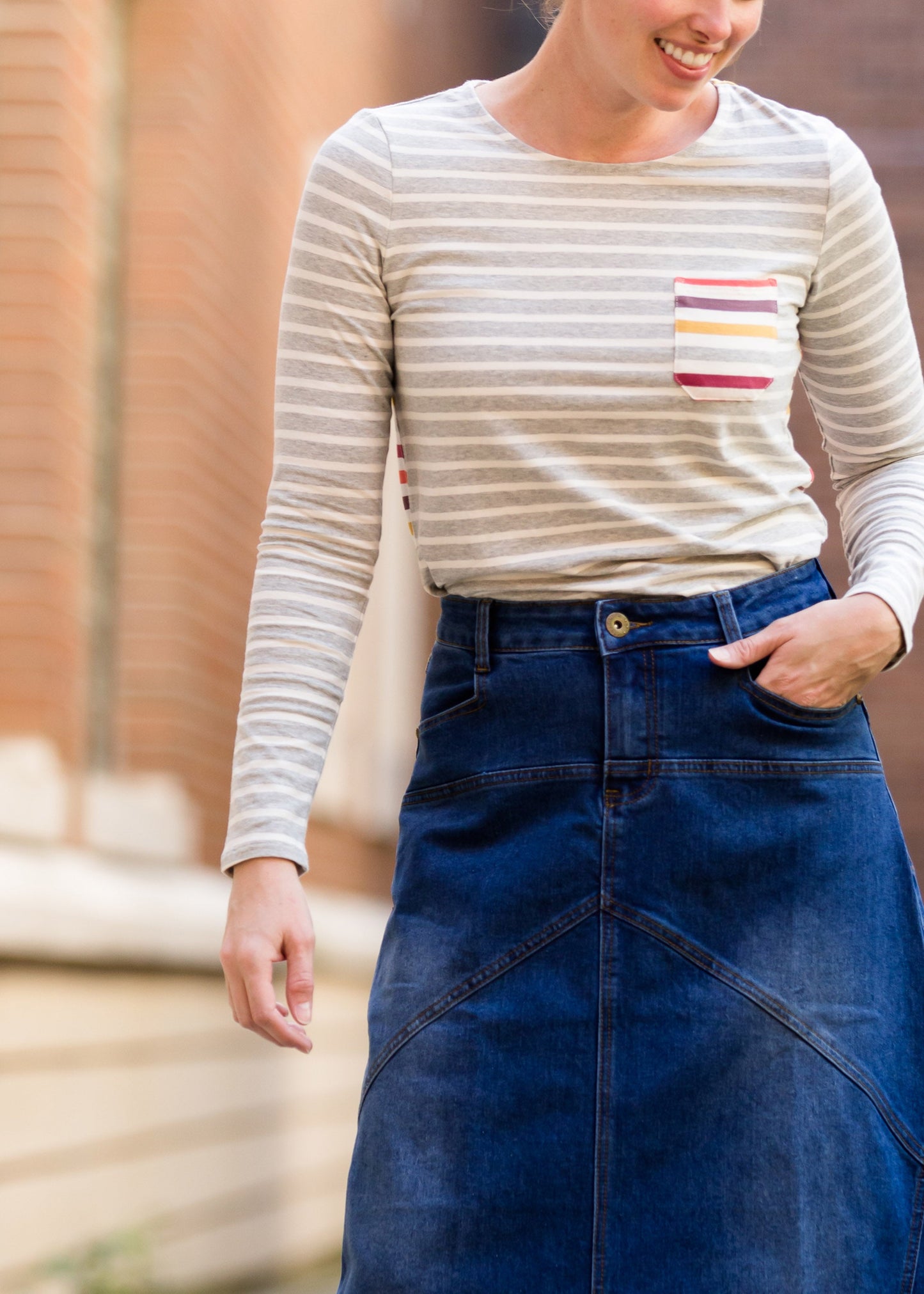 Long A-Line Denim Jean Skirt - FINAL SALE