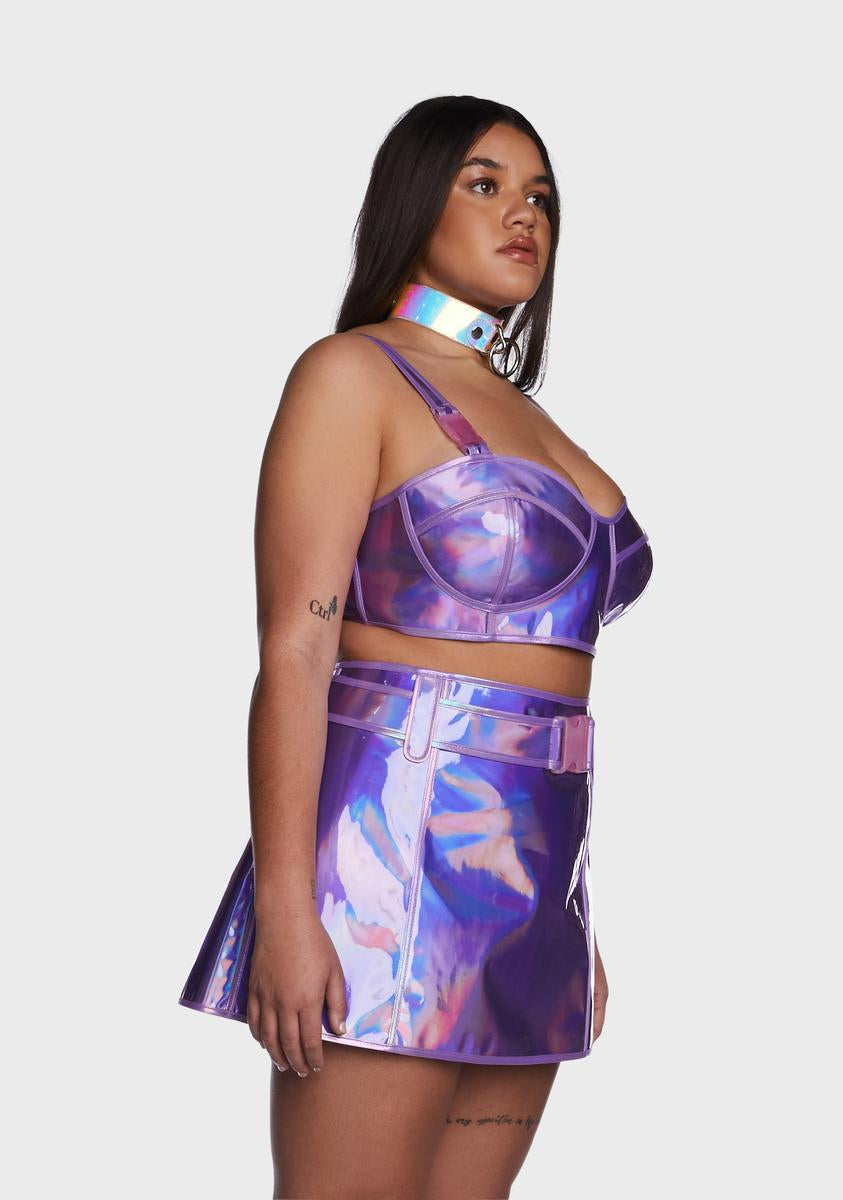 Plus Lilac Dream Crusher Holographic Bra Top
