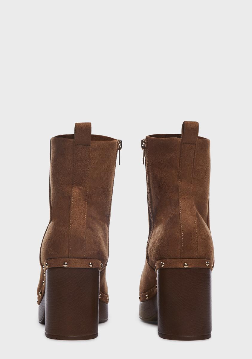 Cognac See The World Platform Boots