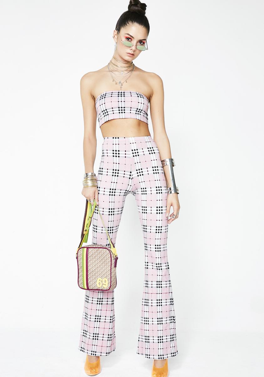Pink Check Jeevan Twinset