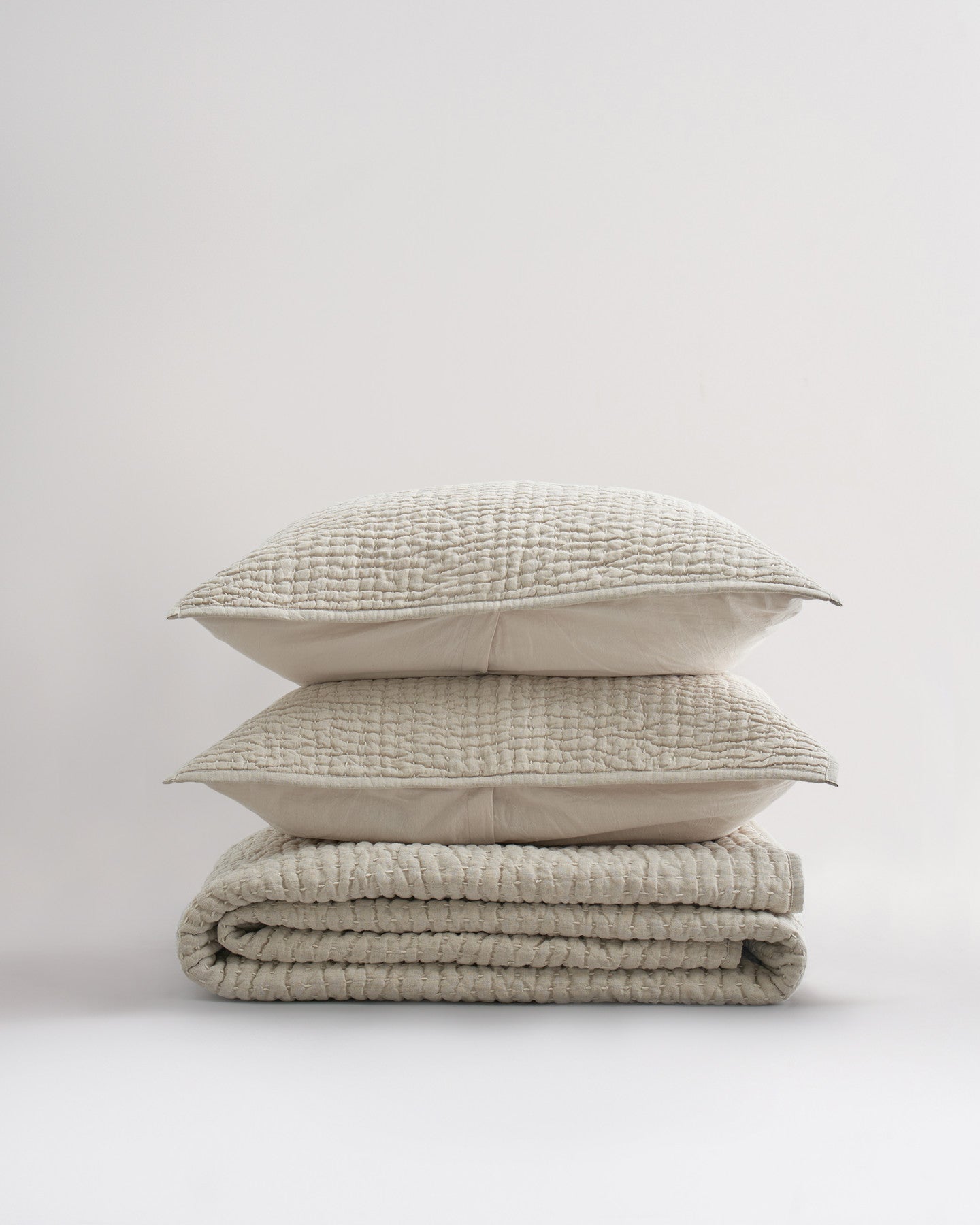 European Linen Cotton Stitch Quilt Set
