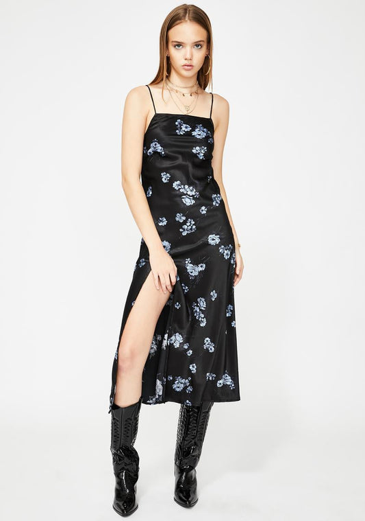 Floral Black Quinty Maxi Dress