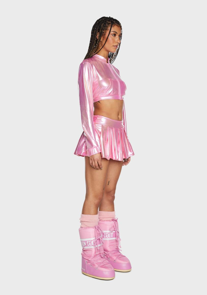 Just A Flirt Metallic Skort Set