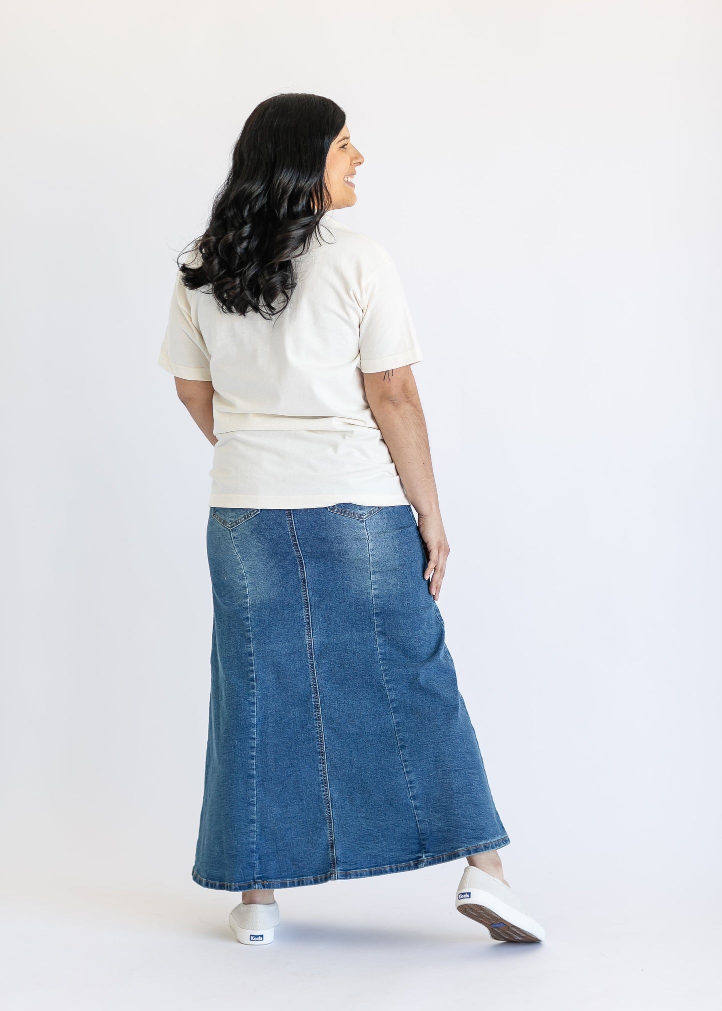 Shayla Maternity Denim Maxi Skirt