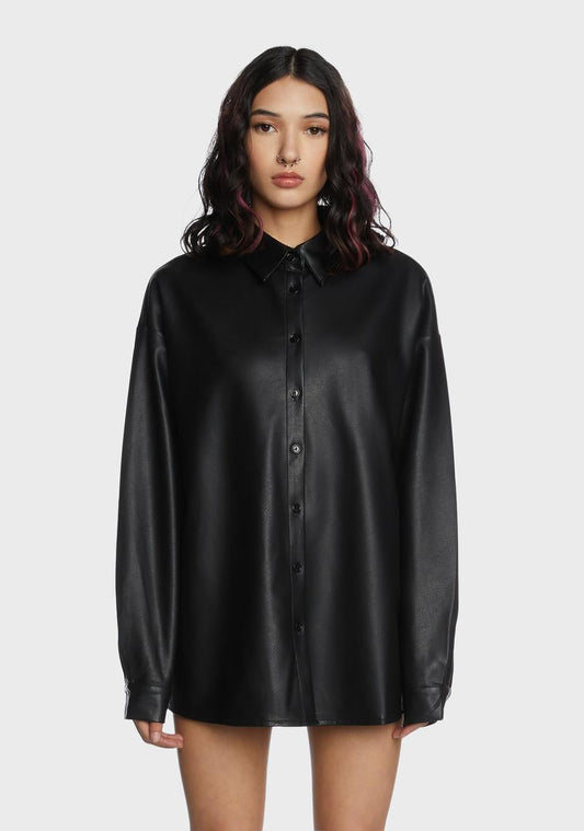 Make It Fashion Vegan Leather Shirt