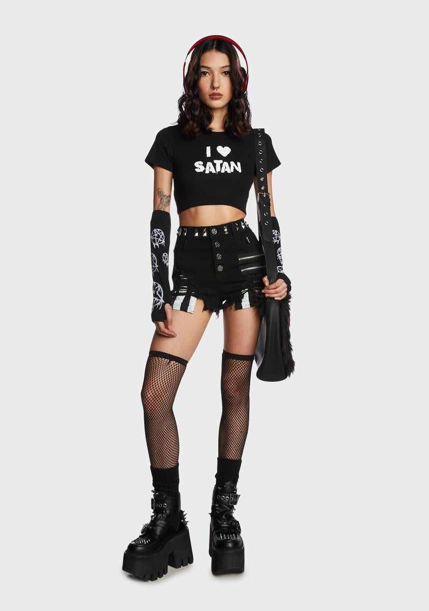 The Dead Instead Distressed Shorts