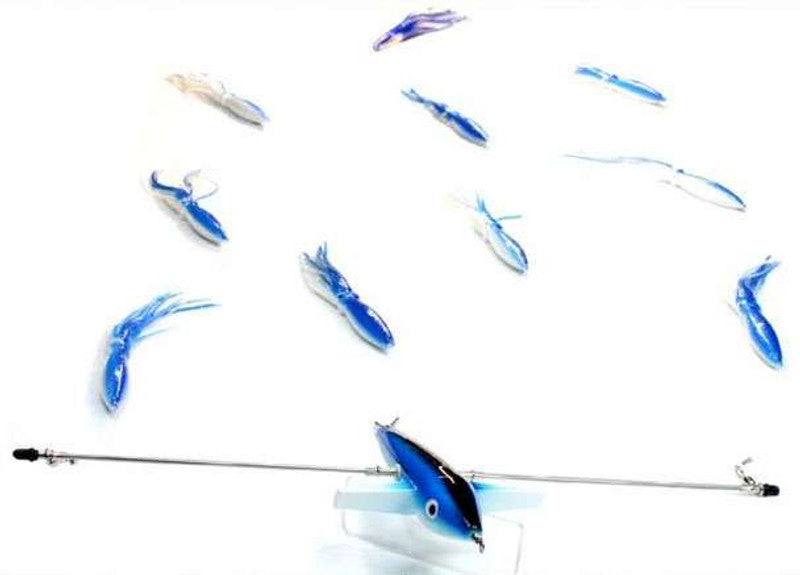 TORMENTER 36" SIDEWINDER TRACKER BAR - RIGHT SKIPJACK BIRD BLUE/WHITE SQUID