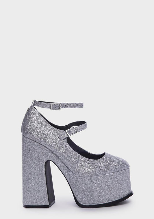 Glitter Natelle Platform Mary Janes
