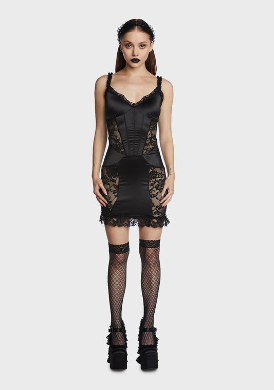 Cordially Invited Satin Mini Dress