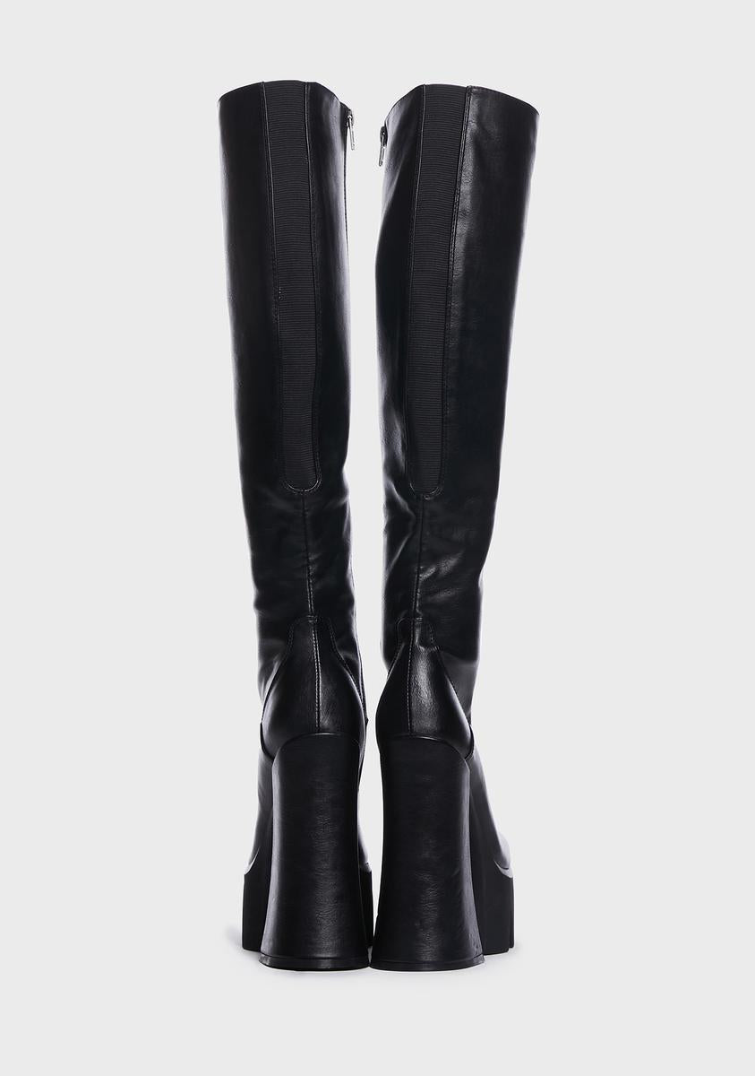 Preoccupied Platform Knee High Boots