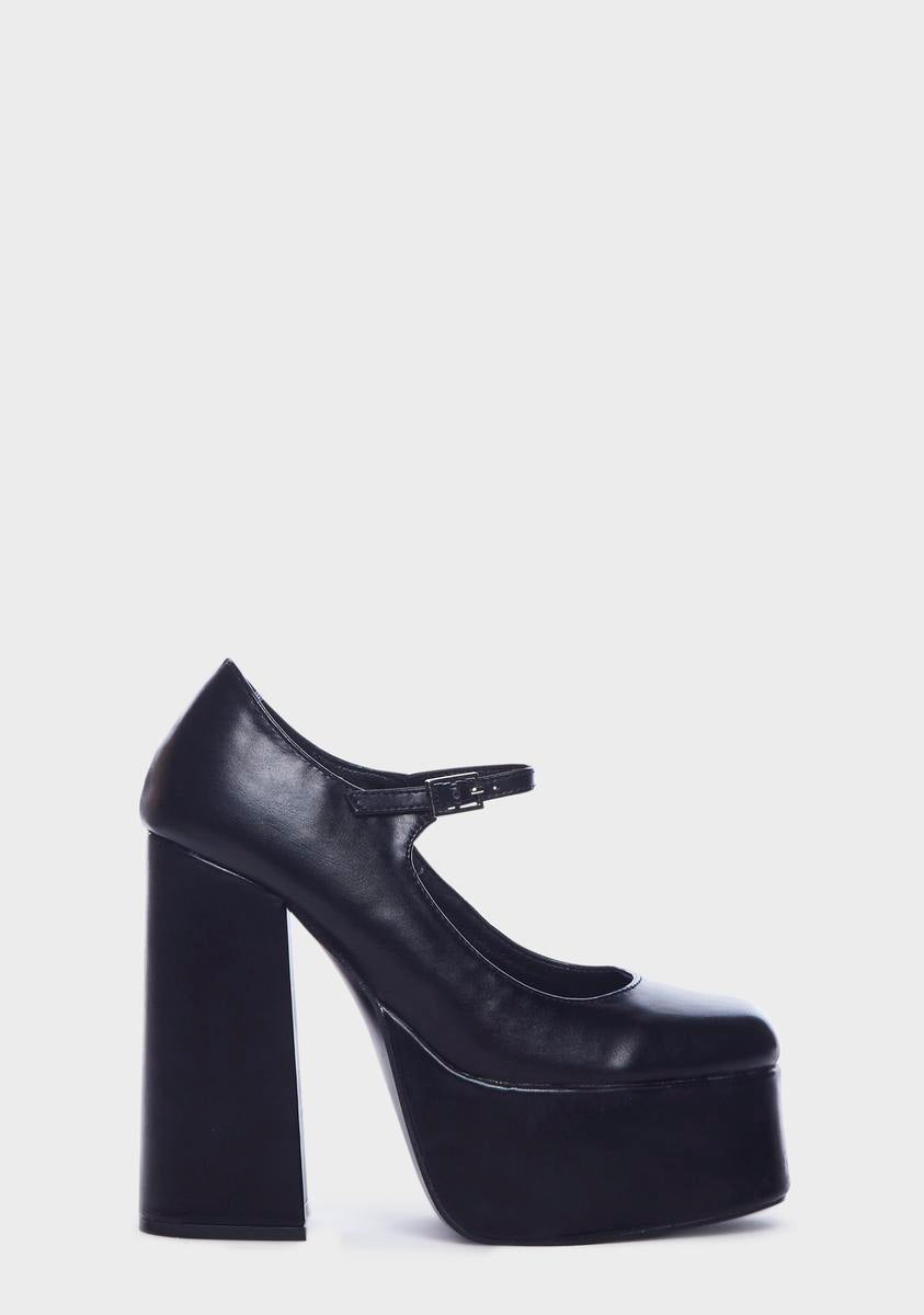 Black Darkbloom Mary Janes