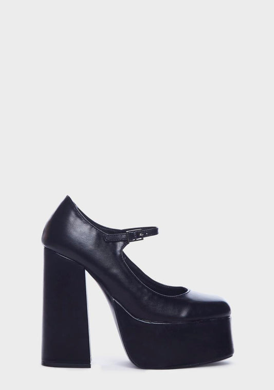 Black Darkbloom Mary Janes